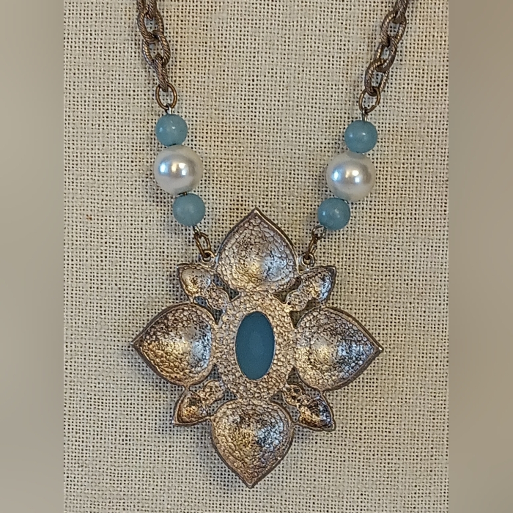 𝐕𝐭𝐠.𝐅𝐚𝐮𝐱 𝐓𝐮𝐫𝐪𝐮𝐨𝐢𝐬𝐞 𝐍𝐢𝐜𝐤𝐞𝐥 𝐒𝐢𝐥𝐯𝐞𝐫 𝐍𝐞𝐜𝐤𝐥𝐚𝐜𝐞 - Picture 3 of 6